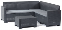 Комплект мебели RATTAN Set CORNER Nebraska HB из углового дивана и стола, цвет венге