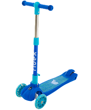 Самокат 3-колесный Wave 120/90 мм, синий/голубой