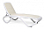Шезлонг Omega cтопирующийся без подлокотников, белый каркас, стандартная цветная ткань (biege)